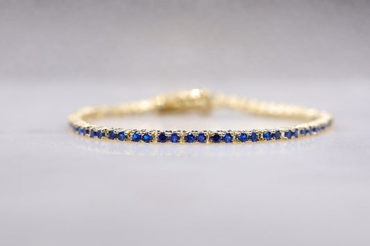 Blue Sapphire Mini Tennis Bracelet