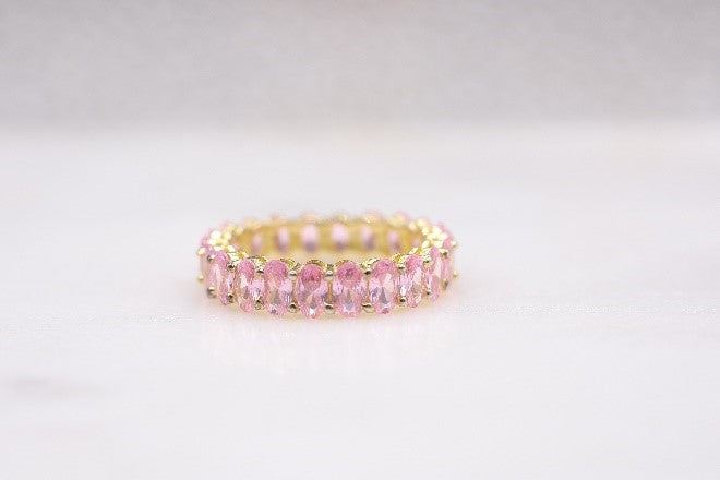 Oval Pink Sapphire Band